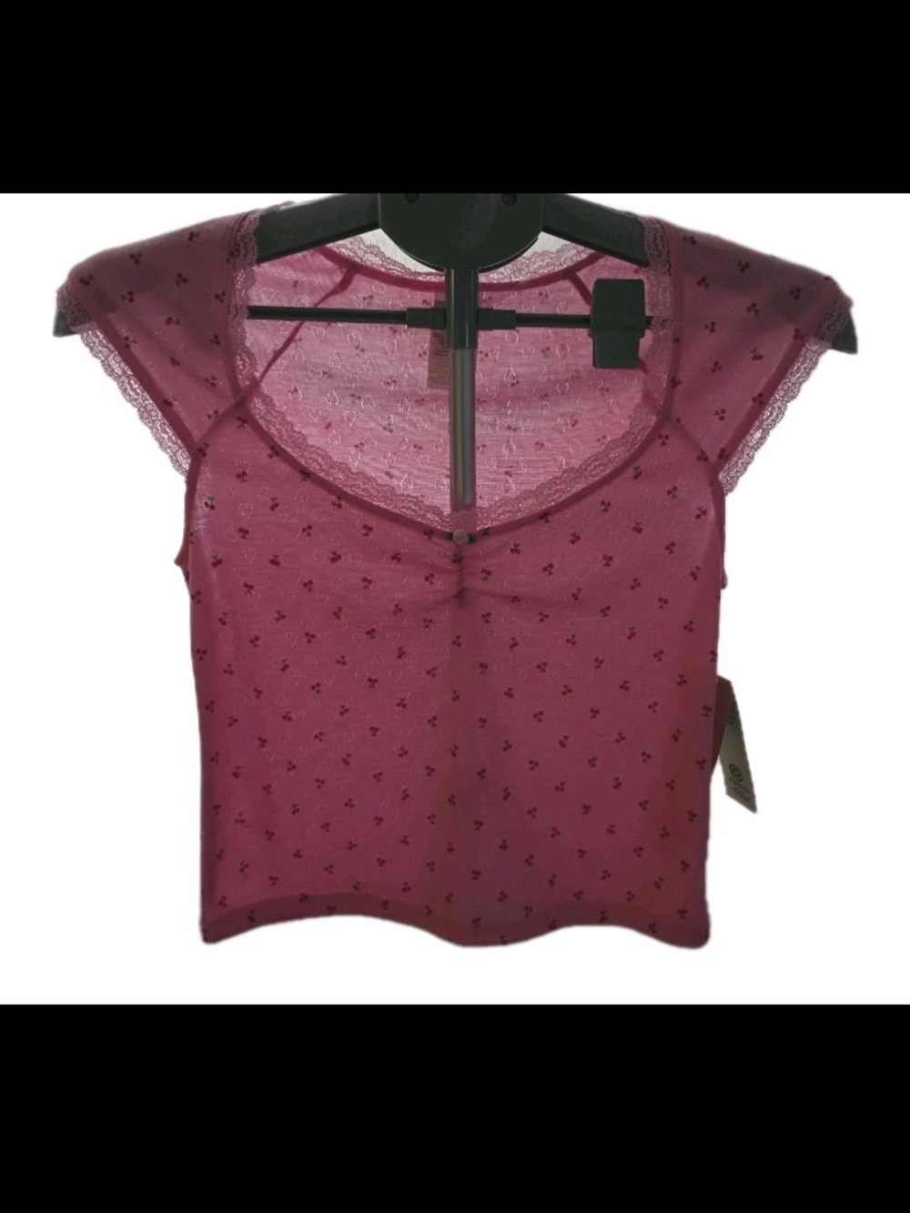 No Boundaries Pink Floral Lace-Trim Camisole